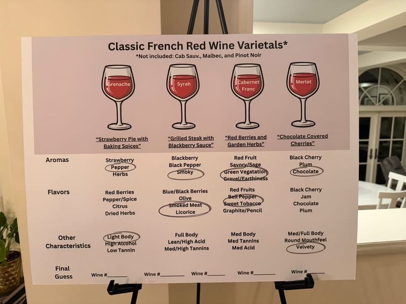 Classic French red wine varietals infographic